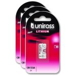 Uniross lot de 3 packs de 1 pile lithium cr123a, 3v Uniross lot de 3 packs de 1 pile lithium cr123a, 3v