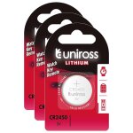 Uniross lot de 3 packs de 1 pile lithium cr2450, 3v Uniross lot de 3 packs de 1 pile lithium cr2450, 3v
