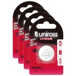 Uniross lot de 4 packs de 1 pile lithium cr2450, 3v Uniross lot de 4 packs de 1 pile lithium cr2450, 3v