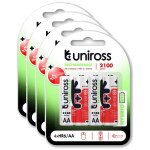 Uniross lot de 4 packs de 4 piles rechargeable aa / hr6 2100 nimh hybrio, 1. 2v