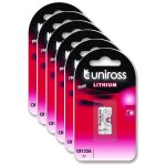 Uniross lot de 6 packs de 1 pile lithium cr123a, 3v