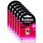 Uniross lot de 6 packs de 1 pile lithium cr2, 3v Uniross lot de 6 packs de 1 pile lithium cr2, 3v