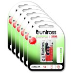 Uniross lot de 6 packs de 2 piles rechargeable aa / hr6 2500 nimh hybrio, 1. 2v