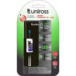 Uniross chargeur compact 3t led, pour 1 � 2 piles lithium 18650 & ni - mh 1. 2v aa aaa