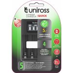 Uniross chargeur lcd rapide pour 1  4 piles ni - mh 1. 2v aa aaa [usb]