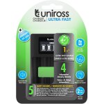 Uniross chargeur lcd ultra rapide pour 1 � 4 piles ni - mh 1. 2v aa aaa