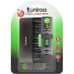 Uniross chargeur rapide pour 1  8 piles ni - mh 1. 2v aa aaa