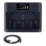 Uniross chargeur universel ecran lcd pour 1  4 piles ni - mh 1. 2v aa aaa c d 9v
