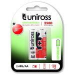 Uniross pack de 2 piles rechargeable aa / hr6 2500 nimh hybrio, 1. 2v