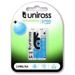 Uniross pack de 2 piles rechargeable aa / hr6 2700 nimh hybrio, 1. 2v