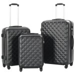 Valise rigide 3 pcs noir abs