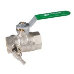 Vanne � sph�re passage int�gral pn16 nf acs poign�e plate verte ff � purge 1 1 / 2 (40x49) sferaco