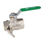 Vanne � sph�re passage int�gral pn25 nf acs poign�e plate verte ff � purge 1  (26x34) sferaco