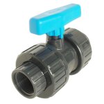 Vanne à sphère plastique à visser double femelle 26 / 34 Vanne à sphère plastique à visser double femelle 26 / 34