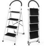 Varan motors - cqx504 escabeau avec poign�e, escabelle � 4 marches, 136cm de haut, stable et pieds antid�rapan ...