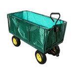 Varan motors - tc1840 chariot de jardin xxl, remorque � main, avec b�che, cot�s amovibles, max 600kg