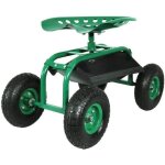 Varan motors - tc4501a si�ge de jardinage 150kg, chariot de jardin, banc roulant, chariot d'atelier, ...