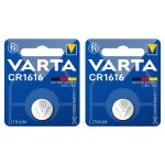 Varta lot de 2 piles bouton lithium  electronics  cr1616 3 volt