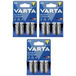 Varta lot de 3 blisters de 4 piles lithium lr6 / aa