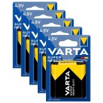Varta lot de 5 blisters x 1 pile plate zinc - carbon superlife 4. 5v 3r12
