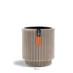 Vase cylindre groove plastique h 21 x d 19 cm blanc