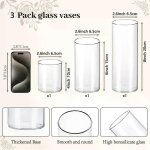 Vases cylindriques en verre transparents pour centres de table, decoration de mariage, vases a fleurs ... Vases cylindriques en verre transparents pour centres de table, decoration de mariage, vases a fleurs ...