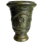 Vase esprit anduze vasque jardinière pot de fleurs décoration extérieure en fonte vert anglais 55, 5x55, ... Vase esprit anduze vasque jardinière pot de fleurs décoration extérieure en fonte vert anglais 55, 5x55, ...