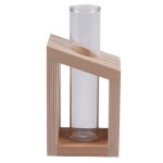 Vase a essai en verre de cristal sur support en bois, pots de fleurs pour plantes hydroponiques, d�coration ...