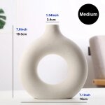 Vase nordique circulaire creux en cramique, pot de fleur en forme de beignets, accessoires de dcoration ...