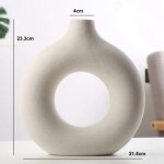 Vase nordique circulaire creux en cramique, pot de fleur en forme de beignets, accessoires de dcoration ...