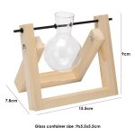 Vases a plantes hydroponiques vintage, pot de fleur transparent, cadre en bois, plantes de table en verre ...