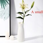 Vase en plastique pour dcoration de maison, imitation blanche, pot de fleur en cramique, panier de ...