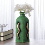 Vase en rsine nordique elgant, ornement de table, centre de table, maison, pot de fleur verte pour ...