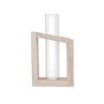 Vase a tubes en verre cristal sur support, pots de fleurs en bois, vase hydroponique de maison pour salon, ...
