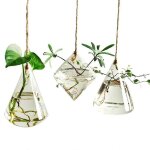 Vase en verre a suspendre pour plantes et fleurs, pour dcoration hydroponique, pour la maison et le ...