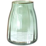 Vase en verre transparent, vase de centre de table a dcor dor 7(h) x 5. 5 (l) pouces