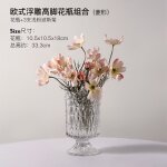 Vase en verre transparent de luxe lger dcoration salon ins de grande valeur arrangement de fleurs hydroponiq ...