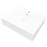Vasque à poser en céramique rectangulaire blanche 60 x 46 cm Vasque à poser en céramique rectangulaire blanche 60 x 46 cm