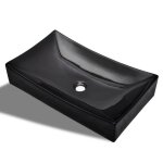 Vasque rectangulaire cramique noir pour salle de bain