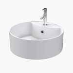 Vasque  poser ronde en cramique - diamtre 41 cm - hauteur 14. 5 cm - roll on
