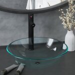 Vasque  trou de trop - plein / robinet cramique blanc pour salle de bain