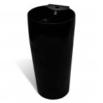Vasque � trou de trop - plein / robinet c�ramique noir pour salle de bain