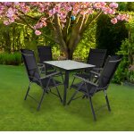 Vcm 5 pcs. set de meubles de jardin alu verre ensemble de jardin groupe de repas table chaises 80 ma ...
