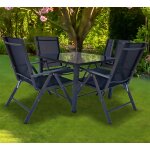 Vcm 5 pcs. set de meubles de jardin alu verre ensemble de jardin groupe de repas table chaises 80 sw ...