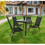 Vcm 5 - pices de meubles de jardin ensemble de meubles de jardin table en verre chaises a dossier haut ...