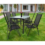 Vcm 5 - pi�ces de meubles de jardin ensemble de meubles de jardin table en verre chaises a dossier haut ...