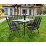 Vcm 9 - pi�ces de meubles de jardin salon de jardin table en verre chaises a dossier haut ensemble 190m ...