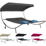 Vcm chaise longue double de jardin deux chaises longues de soleil 2 personnes toit bindox chaise longue ...