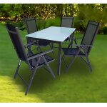 Vcm set de meubles de jardin en alu verre ensemble de jardin ensemble de salle a manger table chaises ...