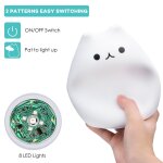 Veilleuse pour enfants, eecoo lampe chat mignon jouet de dcompression de contrle du robinet sensible ...